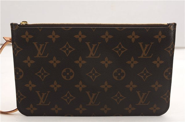 Authentic Louis Vuitton Monogram Neverfull Pouch Purse Clutch Bag LV 6555F
