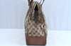 Authentic GUCCI Web Sherry Line Shoulder Bag GG Canvas Leather Brown 6555H