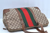 Authentic GUCCI Web Sherry Line Shoulder Bag GG Canvas Leather Brown 6555H