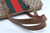 Authentic GUCCI Web Sherry Line Shoulder Bag GG Canvas Leather Brown 6555H