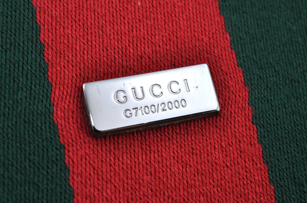 Authentic GUCCI Web Sherry Line Shoulder Bag GG Canvas Leather Brown 6555H