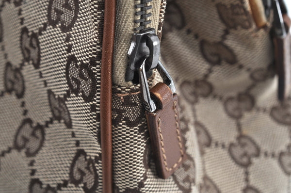 Authentic GUCCI Web Sherry Line Shoulder Bag GG Canvas Leather Brown 6555H