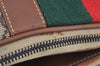 Authentic GUCCI Web Sherry Line Shoulder Bag GG Canvas Leather Brown 6555H