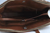 Authentic GUCCI Web Sherry Line Shoulder Bag GG Canvas Leather Brown 6555H