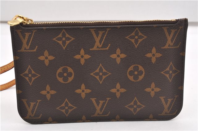 Authentic Louis Vuitton Monogram Neverfull Pouch Purse Clutch Bag LV 6556F