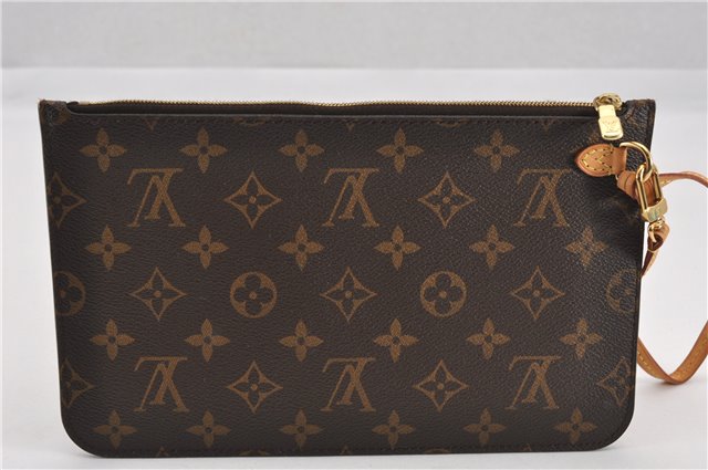 Authentic Louis Vuitton Monogram Neverfull Pouch Purse Clutch Bag LV 6557F