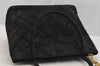 Authentic CHANEL Vintage Suede Medallion CC Logo Shoulder Tote Bag Black 6558I