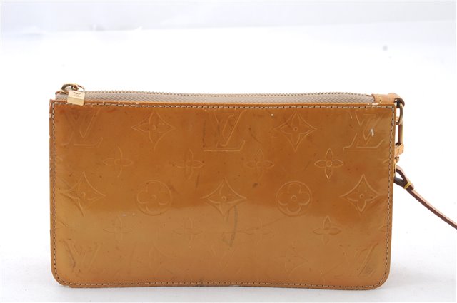 Authentic LOUIS VUITTON Vernis Lexington Hand Bag Pouch Yellow M91010 LV 6559C