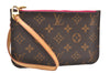 Authentic Louis Vuitton Monogram Neverfull Pouch Purse Clutch Bag Pink LV 6559F