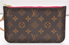 Authentic Louis Vuitton Monogram Neverfull Pouch Purse Clutch Bag Pink LV 6559F