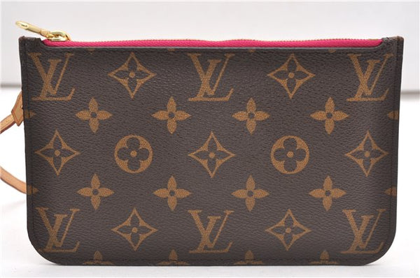 Authentic Louis Vuitton Monogram Neverfull Pouch Purse Clutch Bag Pink LV 6559F