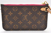 Authentic Louis Vuitton Monogram Neverfull Pouch Purse Clutch Bag Pink LV 6559F