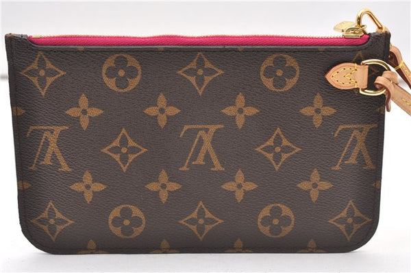 Authentic Louis Vuitton Monogram Neverfull Pouch Purse Clutch Bag Pink LV 6559F