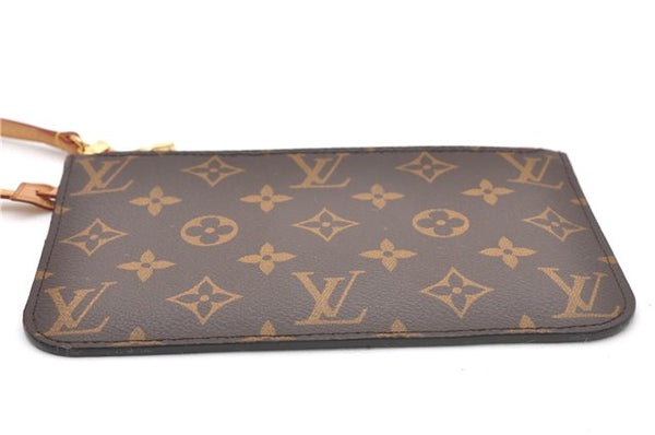 Authentic Louis Vuitton Monogram Neverfull Pouch Purse Clutch Bag Pink LV 6559F