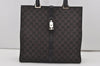 Authentic GUCCI Jackie Hand Tote Bag GG Canvas Leather 0021064 Black 6559I