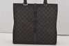 Authentic GUCCI Jackie Hand Tote Bag GG Canvas Leather 0021064 Black 6559I