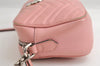 Authentic GUCCI GG Marmont Chain Shoulder Cross Bag Leather 447632 Pink 6560I