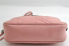 Authentic GUCCI GG Marmont Chain Shoulder Cross Bag Leather 447632 Pink 6560I
