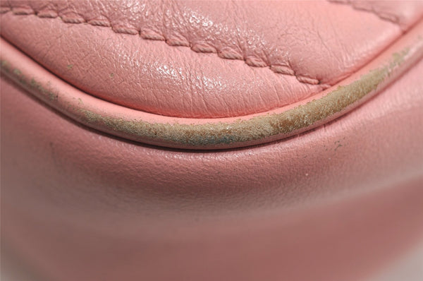 Authentic GUCCI GG Marmont Chain Shoulder Cross Bag Leather 447632 Pink 6560I