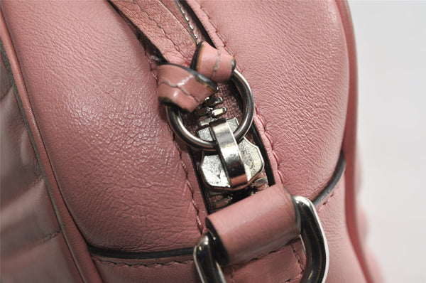 Authentic GUCCI GG Marmont Chain Shoulder Cross Bag Leather 447632 Pink 6560I