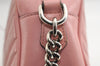 Authentic GUCCI GG Marmont Chain Shoulder Cross Bag Leather 447632 Pink 6560I