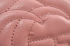 Authentic GUCCI GG Marmont Chain Shoulder Cross Bag Leather 447632 Pink 6560I