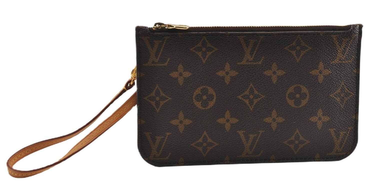 Authentic Louis Vuitton Monogram Neverfull Pouch Purse Clutch Bag LV 6561F