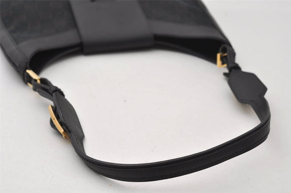 Authentic GUCCI Shoulder Hand Bag Purse GG Canvas Leather 0014129 Black 6561I
