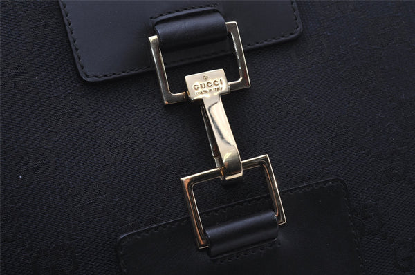 Authentic GUCCI Shoulder Hand Bag Purse GG Canvas Leather 0014129 Black 6561I