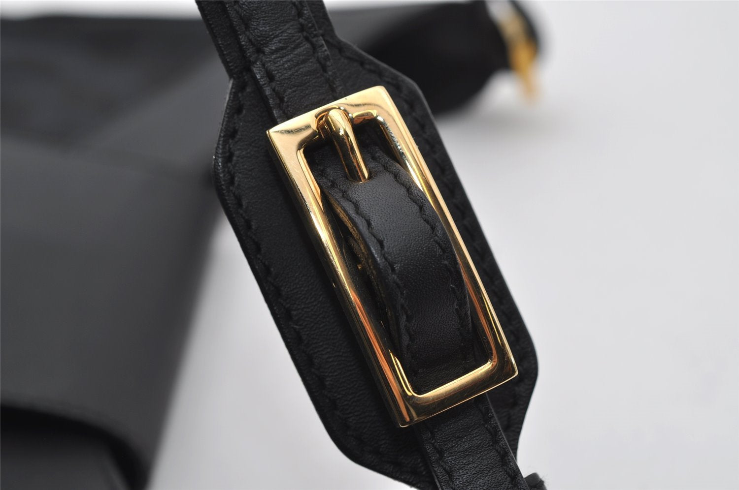 Authentic GUCCI Shoulder Hand Bag Purse GG Canvas Leather 0014129 Black 6561I