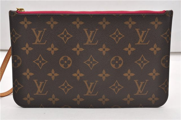 Authentic Louis Vuitton Monogram Neverfull Pouch Purse Clutch Bag Pink LV 6562F