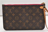 Authentic Louis Vuitton Monogram Neverfull Pouch Purse Clutch Bag Pink LV 6562F