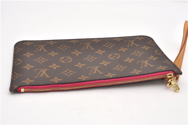 Authentic Louis Vuitton Monogram Neverfull Pouch Purse Clutch Bag Pink LV 6562F