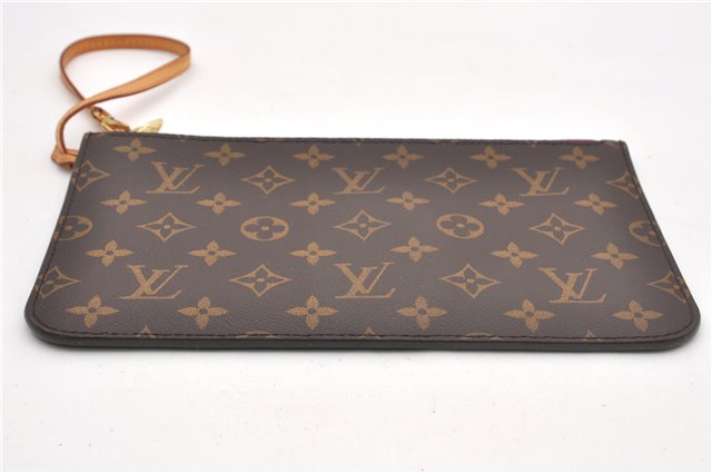 Authentic Louis Vuitton Monogram Neverfull Pouch Purse Clutch Bag Pink LV 6562F