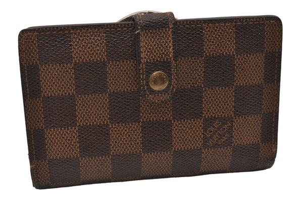 Auth Louis Vuitton Damier Porte Monnaie Billets Viennois Wallet N61664 LV 6562I