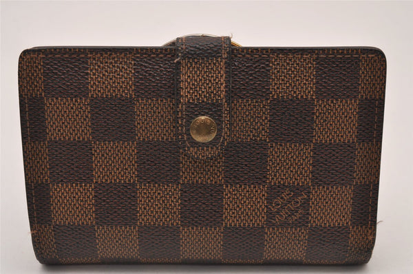 Auth Louis Vuitton Damier Porte Monnaie Billets Viennois Wallet N61664 LV 6562I