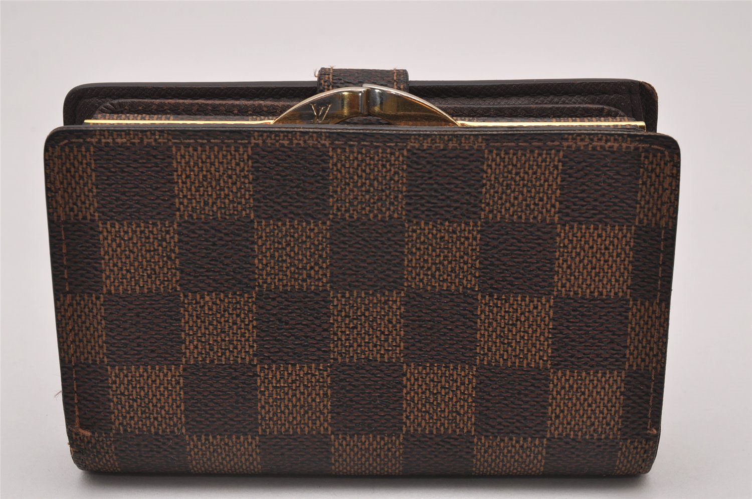 Auth Louis Vuitton Damier Porte Monnaie Billets Viennois Wallet N61664 LV 6562I