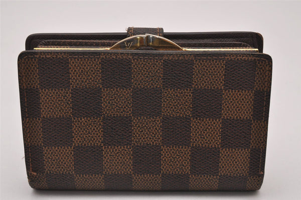 Auth Louis Vuitton Damier Porte Monnaie Billets Viennois Wallet N61664 LV 6562I