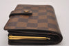 Auth Louis Vuitton Damier Porte Monnaie Billets Viennois Wallet N61664 LV 6562I
