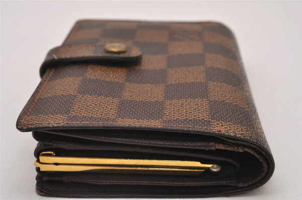 Auth Louis Vuitton Damier Porte Monnaie Billets Viennois Wallet N61664 LV 6562I