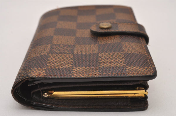 Auth Louis Vuitton Damier Porte Monnaie Billets Viennois Wallet N61664 LV 6562I
