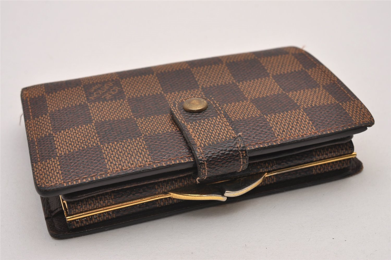 Auth Louis Vuitton Damier Porte Monnaie Billets Viennois Wallet N61664 LV 6562I