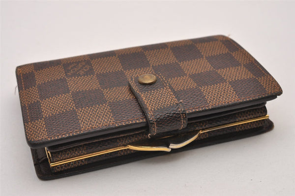 Auth Louis Vuitton Damier Porte Monnaie Billets Viennois Wallet N61664 LV 6562I