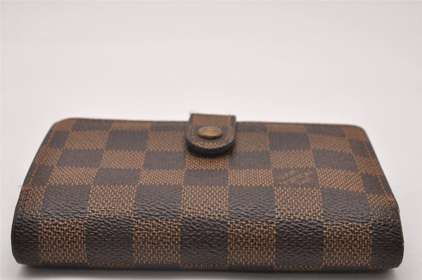 Auth Louis Vuitton Damier Porte Monnaie Billets Viennois Wallet N61664 LV 6562I