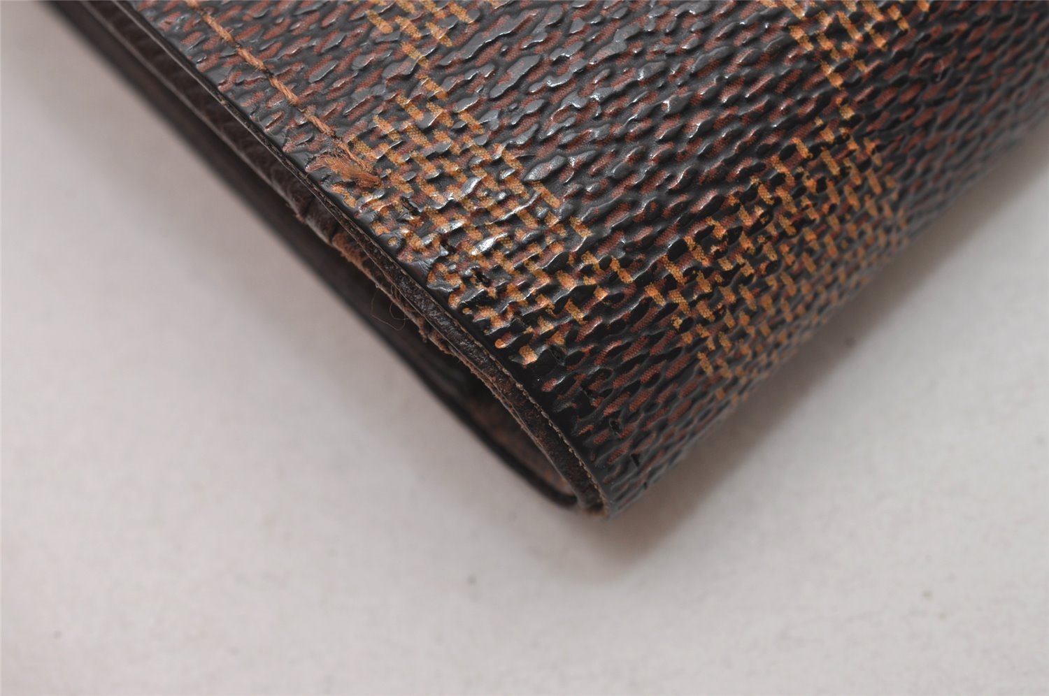 Auth Louis Vuitton Damier Porte Monnaie Billets Viennois Wallet N61664 LV 6562I