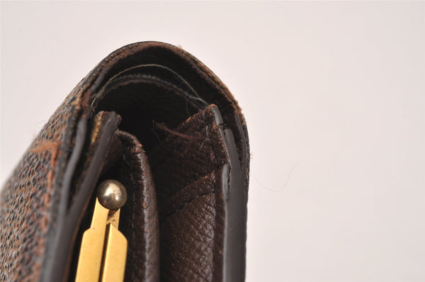 Auth Louis Vuitton Damier Porte Monnaie Billets Viennois Wallet N61664 LV 6562I