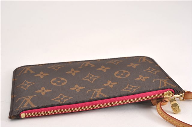 Authentic Louis Vuitton Monogram Neverfull Pouch Purse Clutch Bag Pink LV 6563F