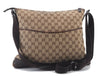 Authentic GUCCI Shoulder Cross Body Bag Purse GG Canvas Leather Brown 6564C