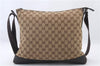 Authentic GUCCI Shoulder Cross Body Bag Purse GG Canvas Leather Brown 6564C