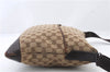 Authentic GUCCI Shoulder Cross Body Bag Purse GG Canvas Leather Brown 6564C